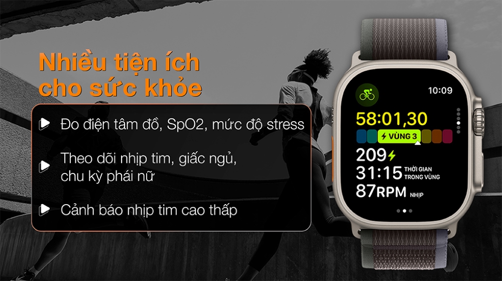 Apple Watch Ultra 2 – Công cụ theo dõi sức khỏe toàn diện Apple Watch Ultra 2 – Công cụ theo dõi sức khỏe toàn diện