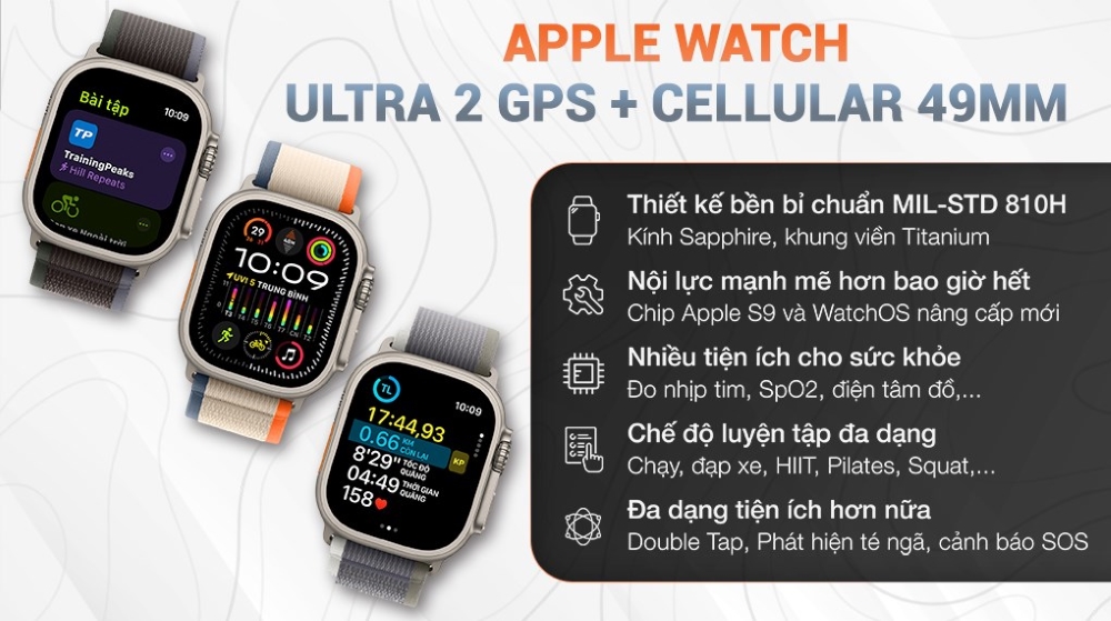 Apple Watch Ultra 2 – Đồng hồ thông minh cao cấp cho người yêu thể thao và công nghệ