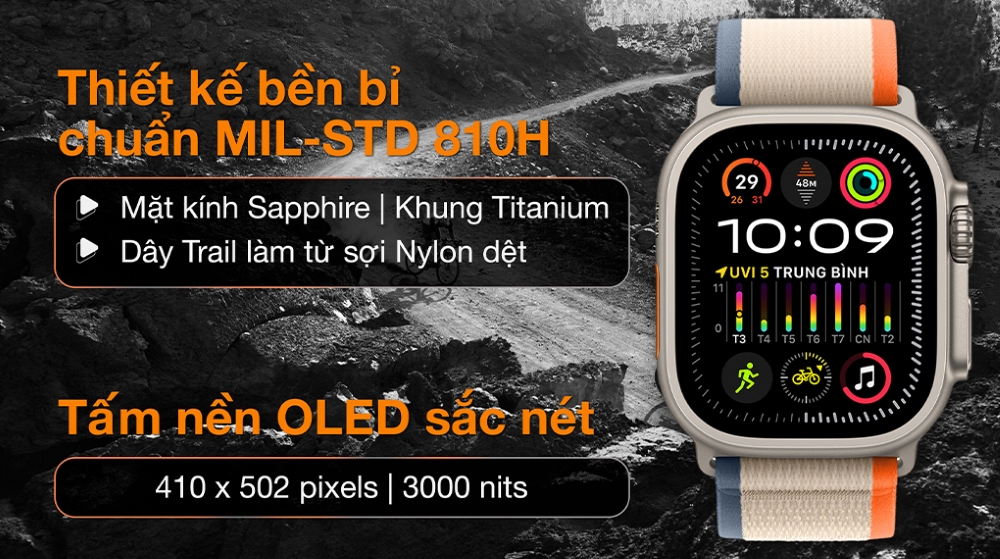 Apple Watch Ultra 2 – Thiết kế titanium siêu bền dành cho hoạt động ngoài trời Apple Watch Ultra 2 – Thiết kế titanium siêu bền dành cho hoạt động ngoài trời