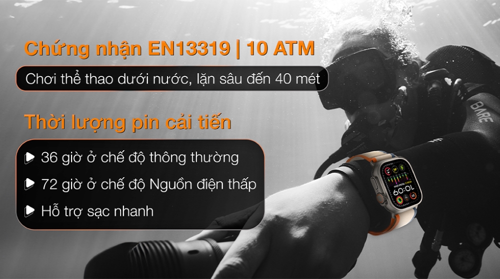 Apple Watch Ultra 2 – Thời lượng pin và khả năng hoạt động vượt trội Apple Watch Ultra 2 – Thời lượng pin và khả năng hoạt động vượt trội