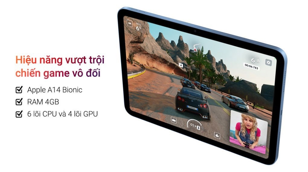 Hiệu năng ổn định với chip A14 Bionic trên iPad Gen 10 Hiệu năng ổn định với chip A14 Bionic trên iPad Gen 10
