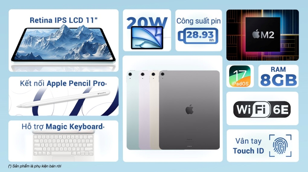 iPad Air 6 và những cải tiến quan trọng từ chip M2 đến màn hình lớn