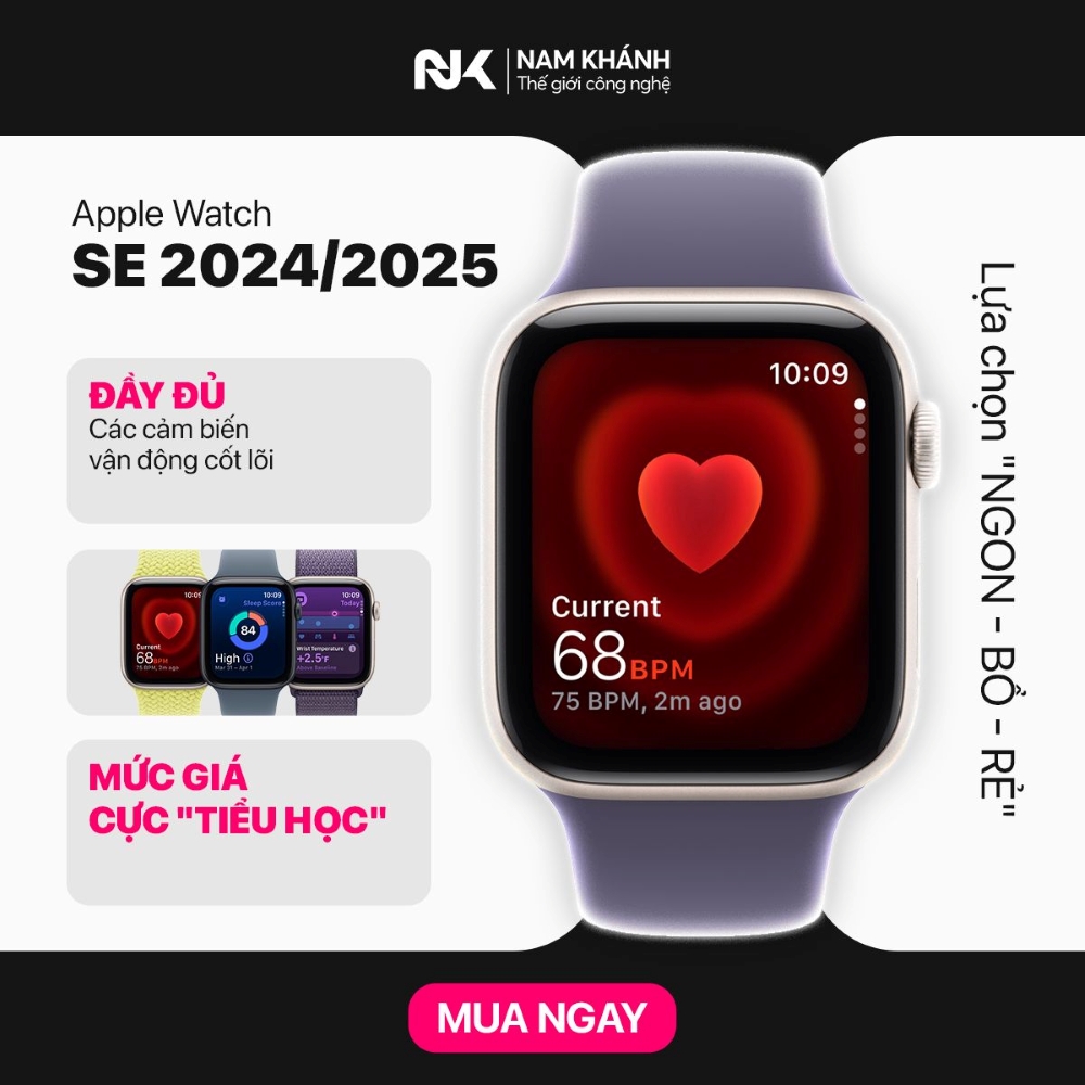 Apple Watch SE 2024/2025 – Giải pháp kinh tế cho người mới bắt đầu tập luyện